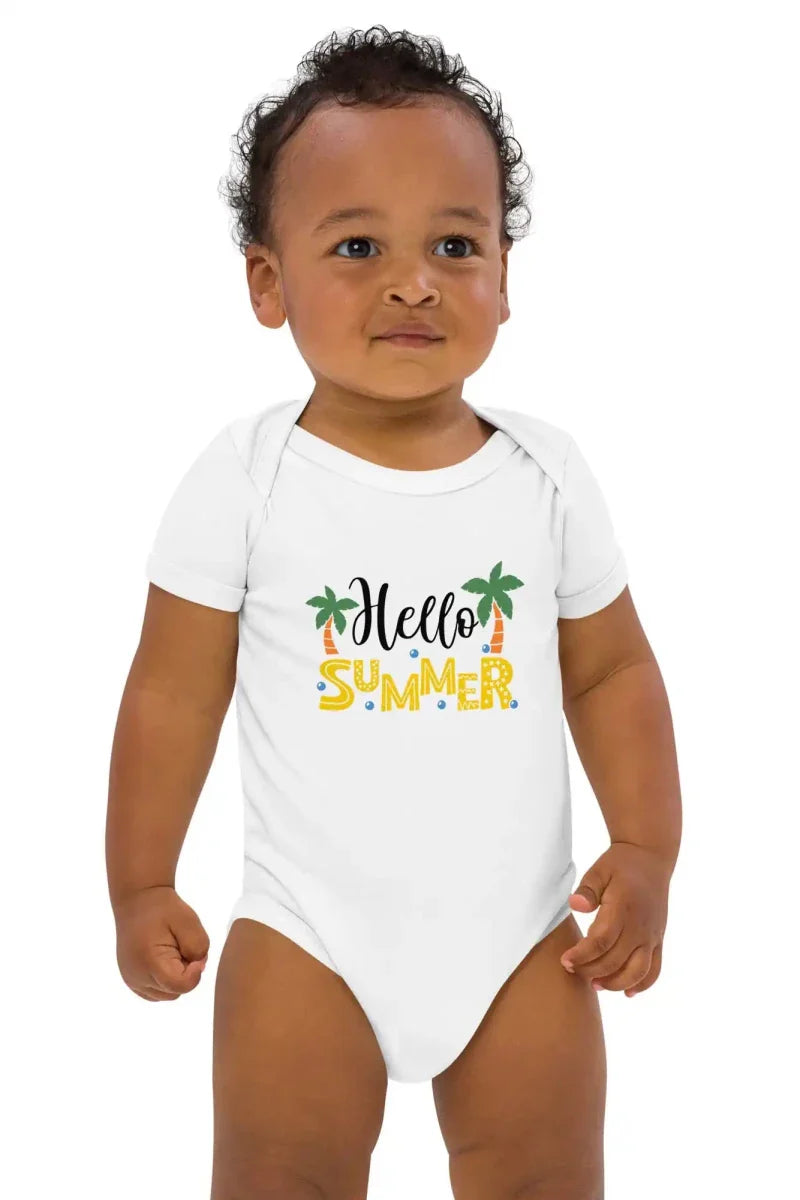 Hello Summer Bodysuit in White - Cozy Crew Club