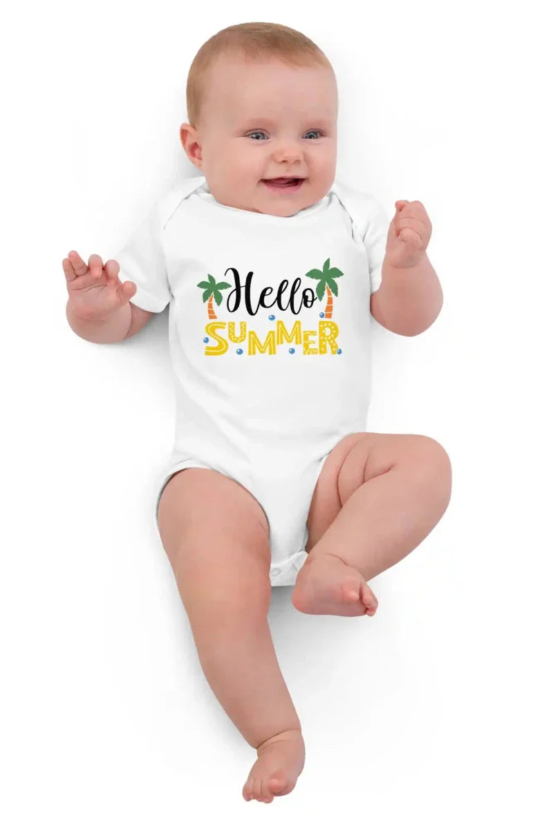 Hello Summer Bodysuit in White - Cozy Crew Club
