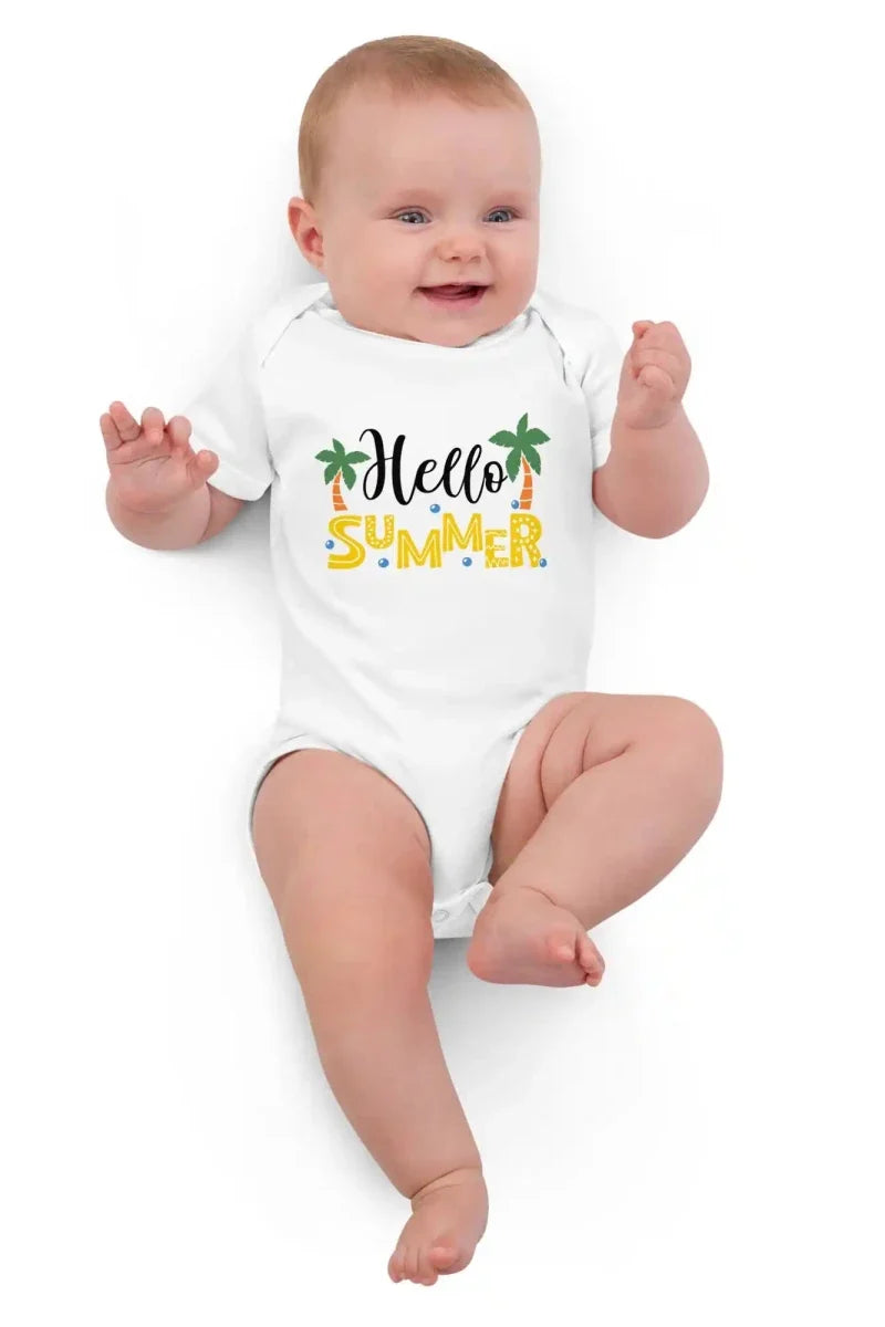 Hello Summer Bodysuit in White - Cozy Crew Club