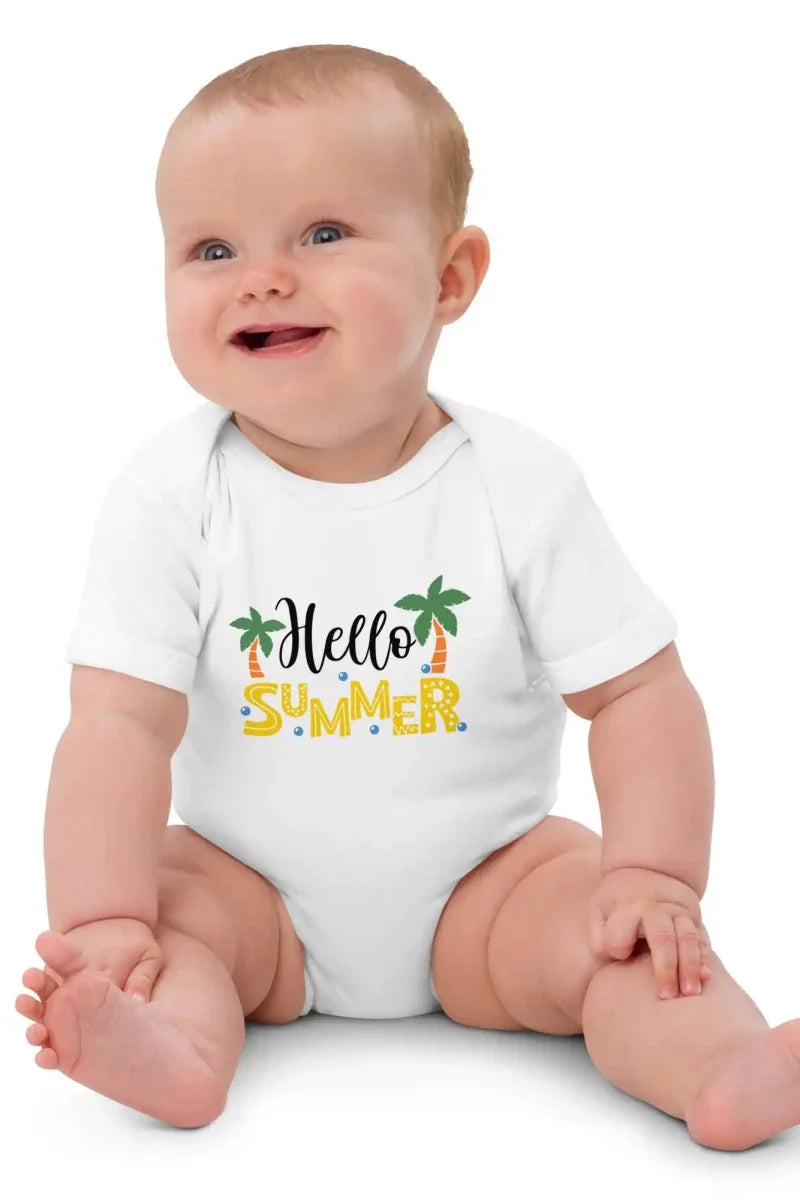 Hello Summer Bodysuit in White - Cozy Crew Club