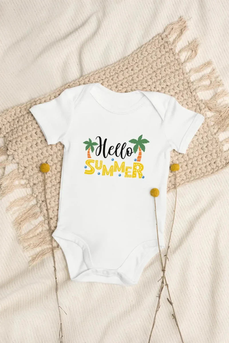 Hello Summer Bodysuit in White - Cozy Crew Club