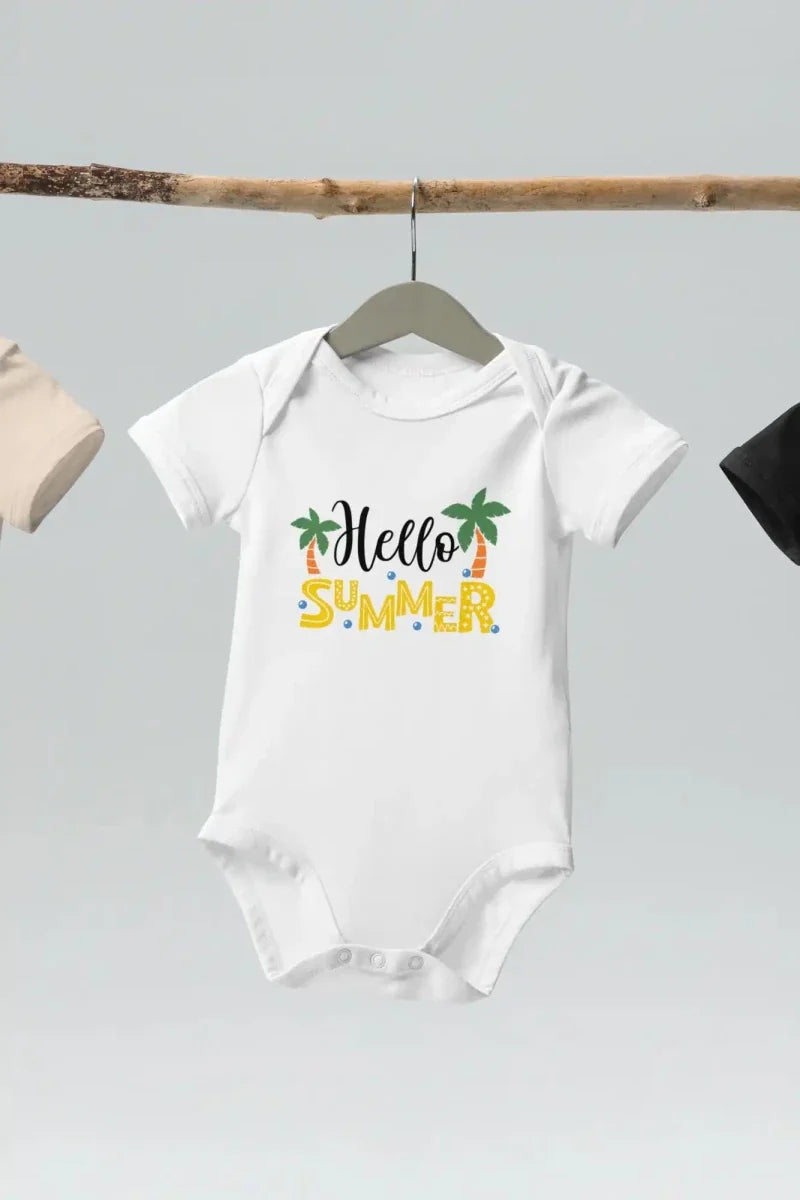 Hello Summer Bodysuit in White - Cozy Crew Club