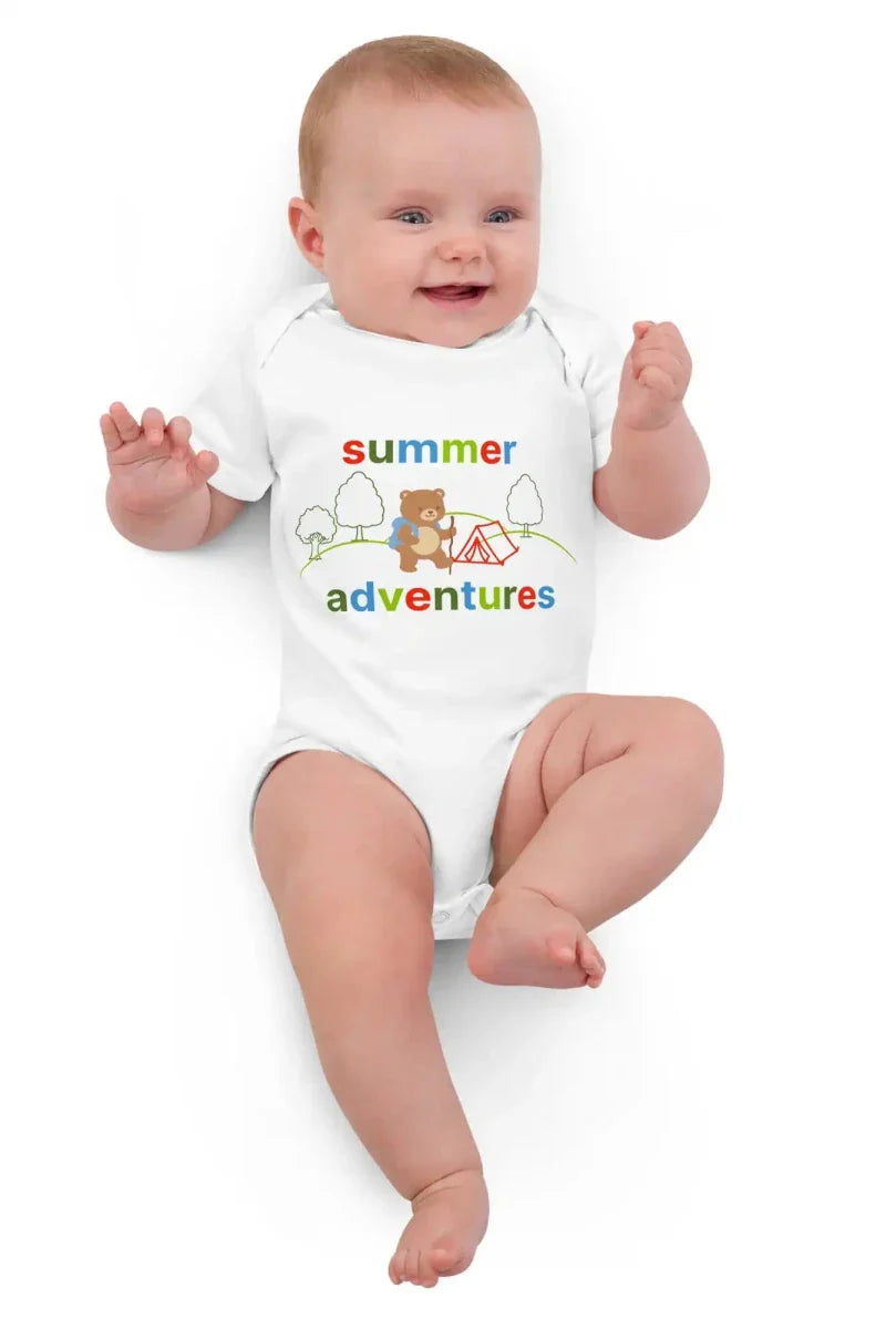 Summer Adventures Bodysuit in White - Cozy Crew Club