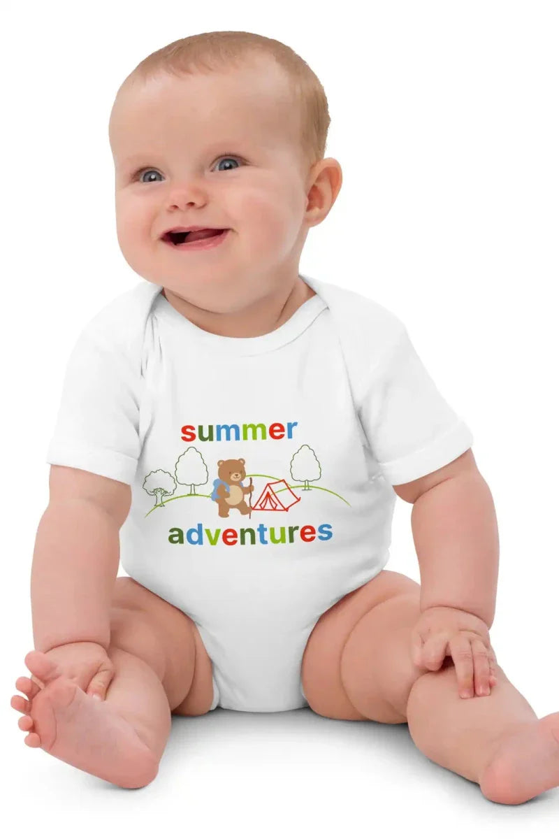 Summer Adventures Bodysuit in White - Cozy Crew Club
