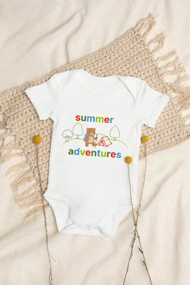 Summer Adventures Bodysuit in White - Cozy Crew Club