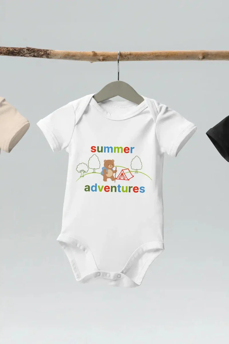 Summer Adventures Bodysuit in White - Cozy Crew Club