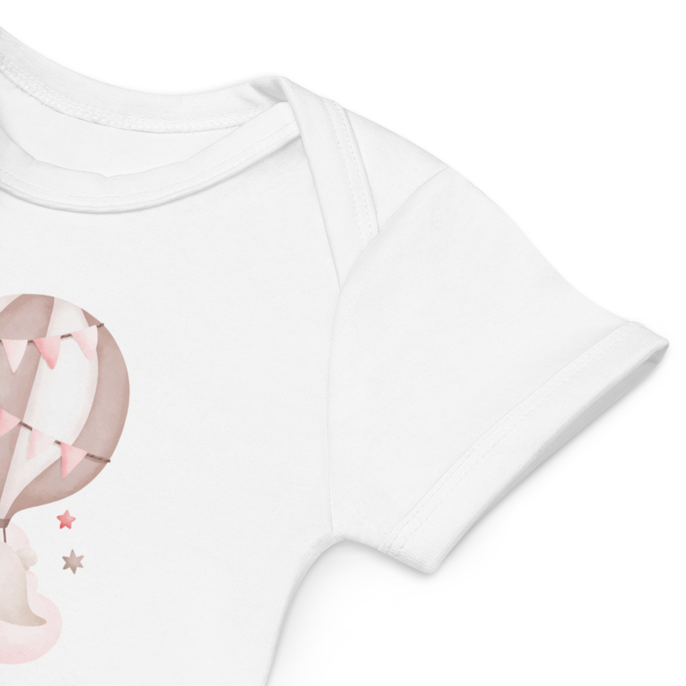 Happy Easter Personalised Bunny Hot Air Baloon Print Bodysuit