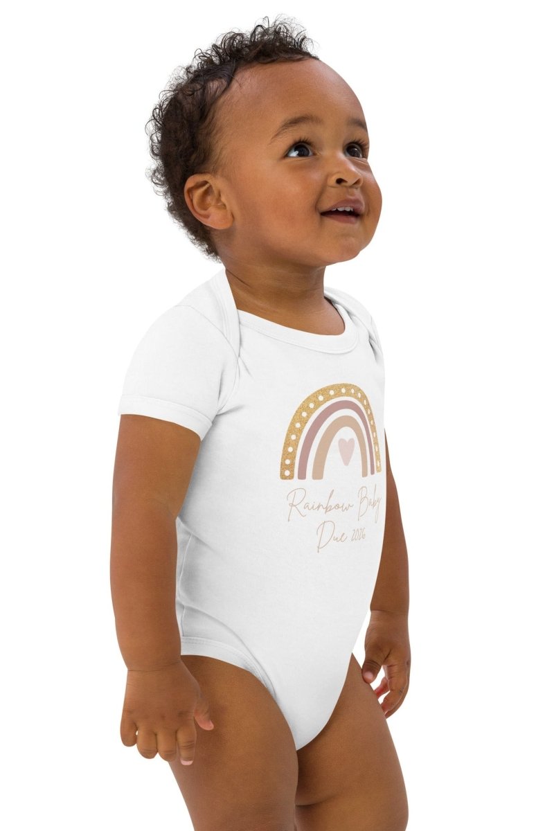 Neutral Heart Rainbow Baby Due Bodysuit - Cozy Crew Club