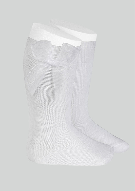 Condor white organza bow knee socks