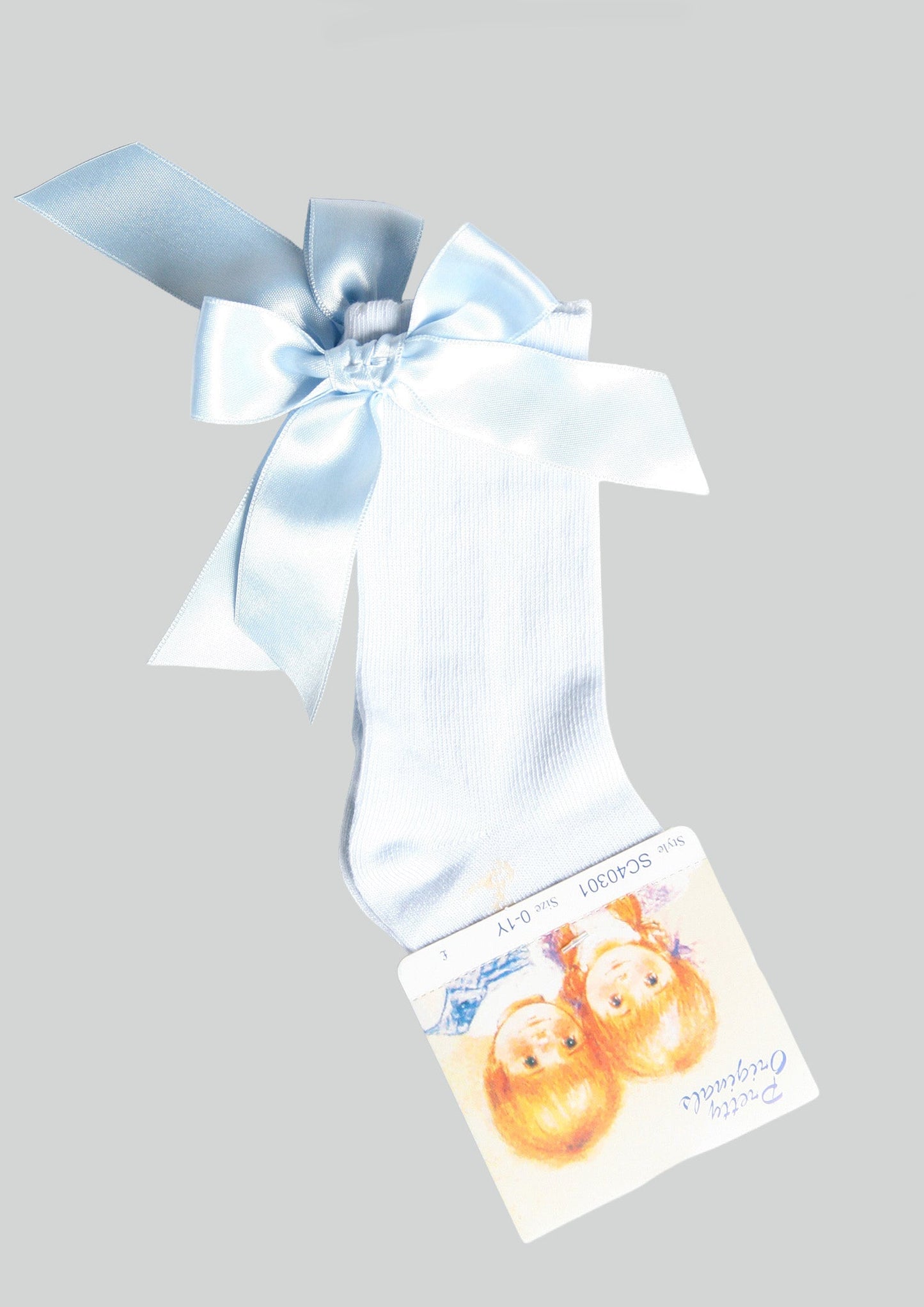 Pretty Originals Pale Bow Knee Socks in Blue