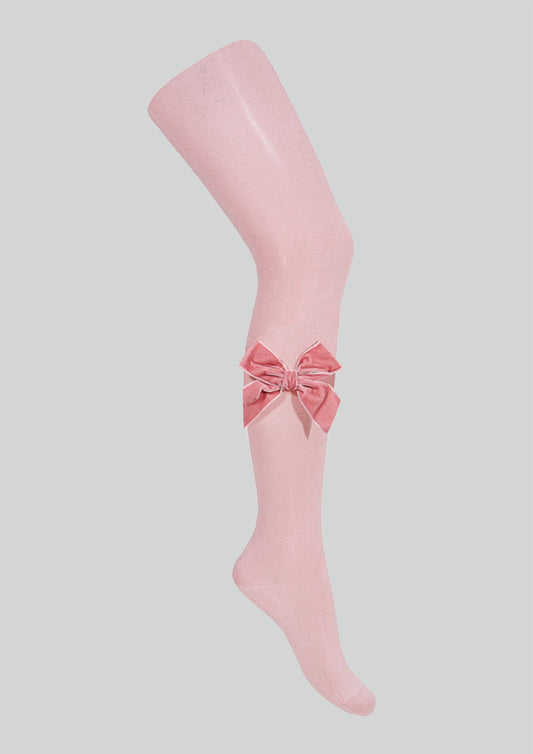Condor Dusky Pink Velvet Bow Tights