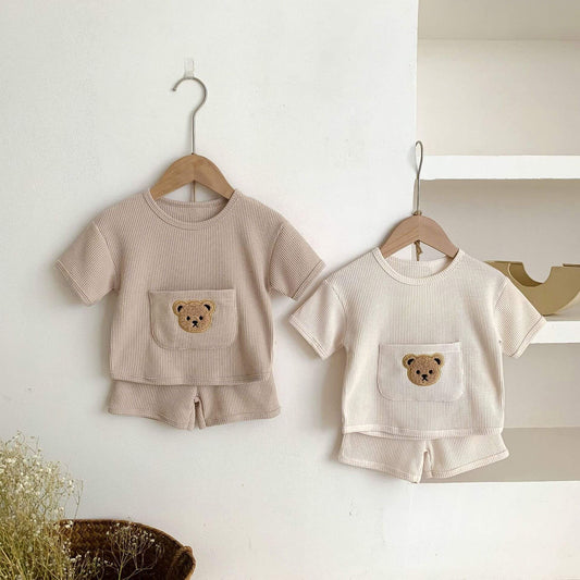 Waffle Bear 2 Piece T Shirt & Shorts Set
