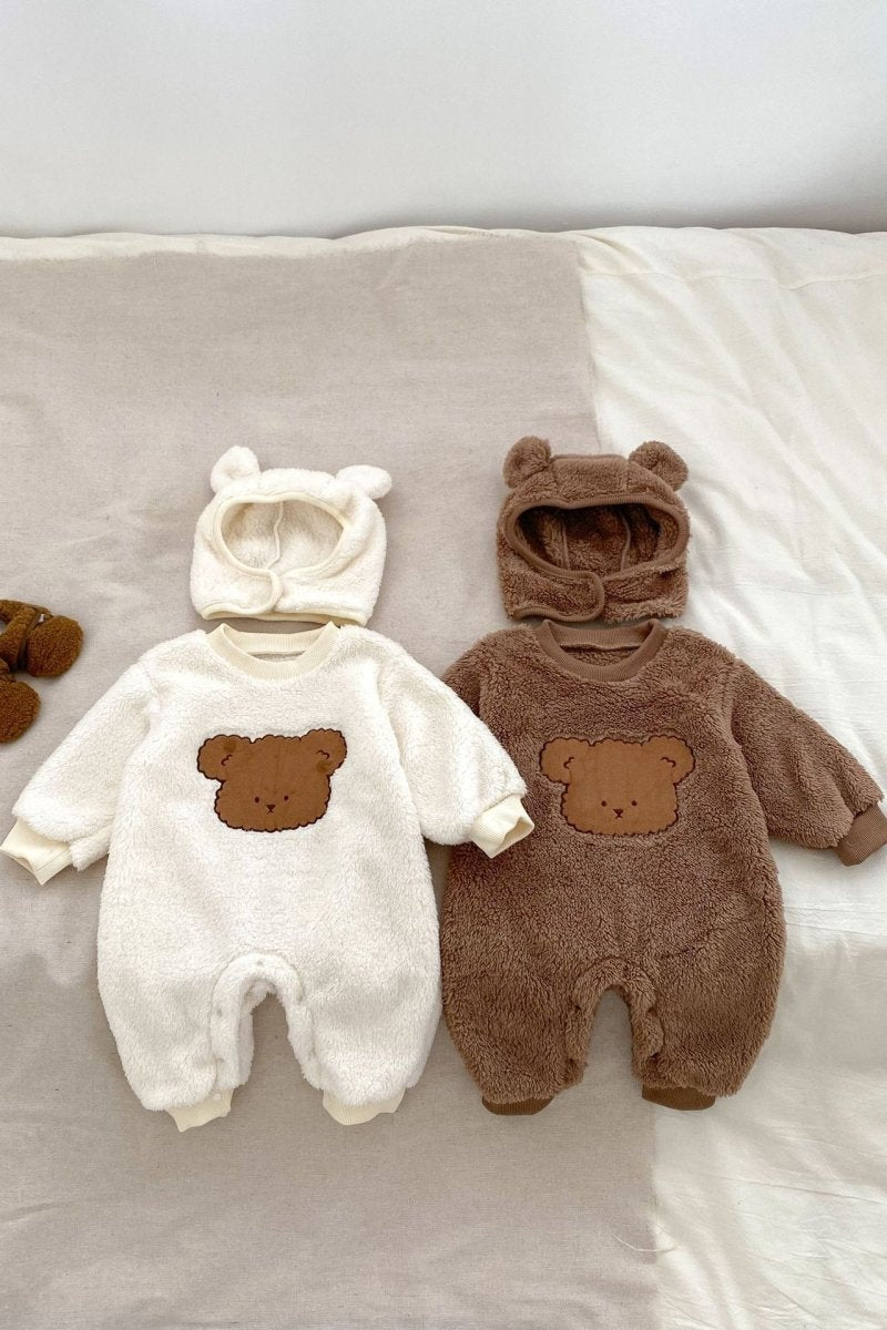 The Love Fur Bear Knitted Hooded Pramsuit - Cozy Crew Club