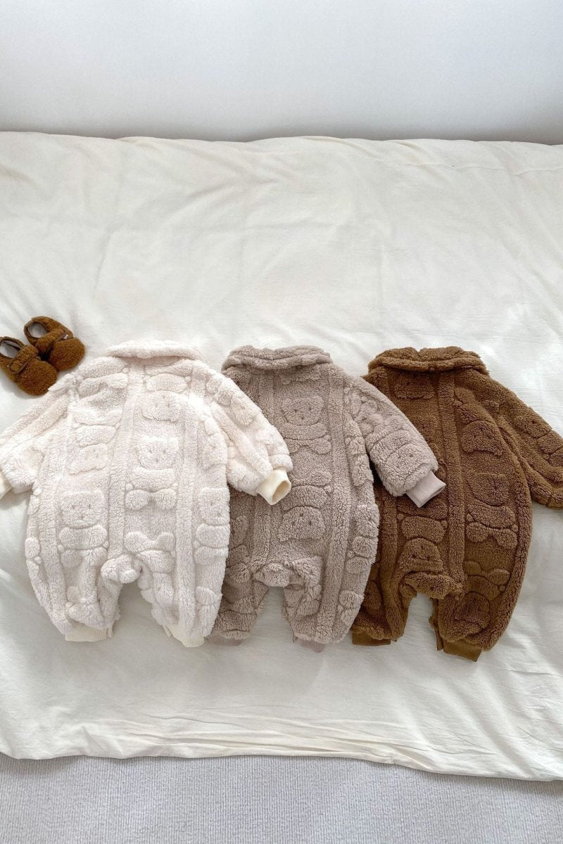 The Fur Bear Lining Fluffy Coat Romper - Cozy Crew Club