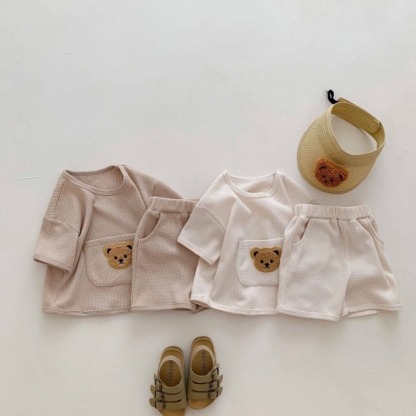 Waffle Bear 2 Piece T Shirt & Shorts Set