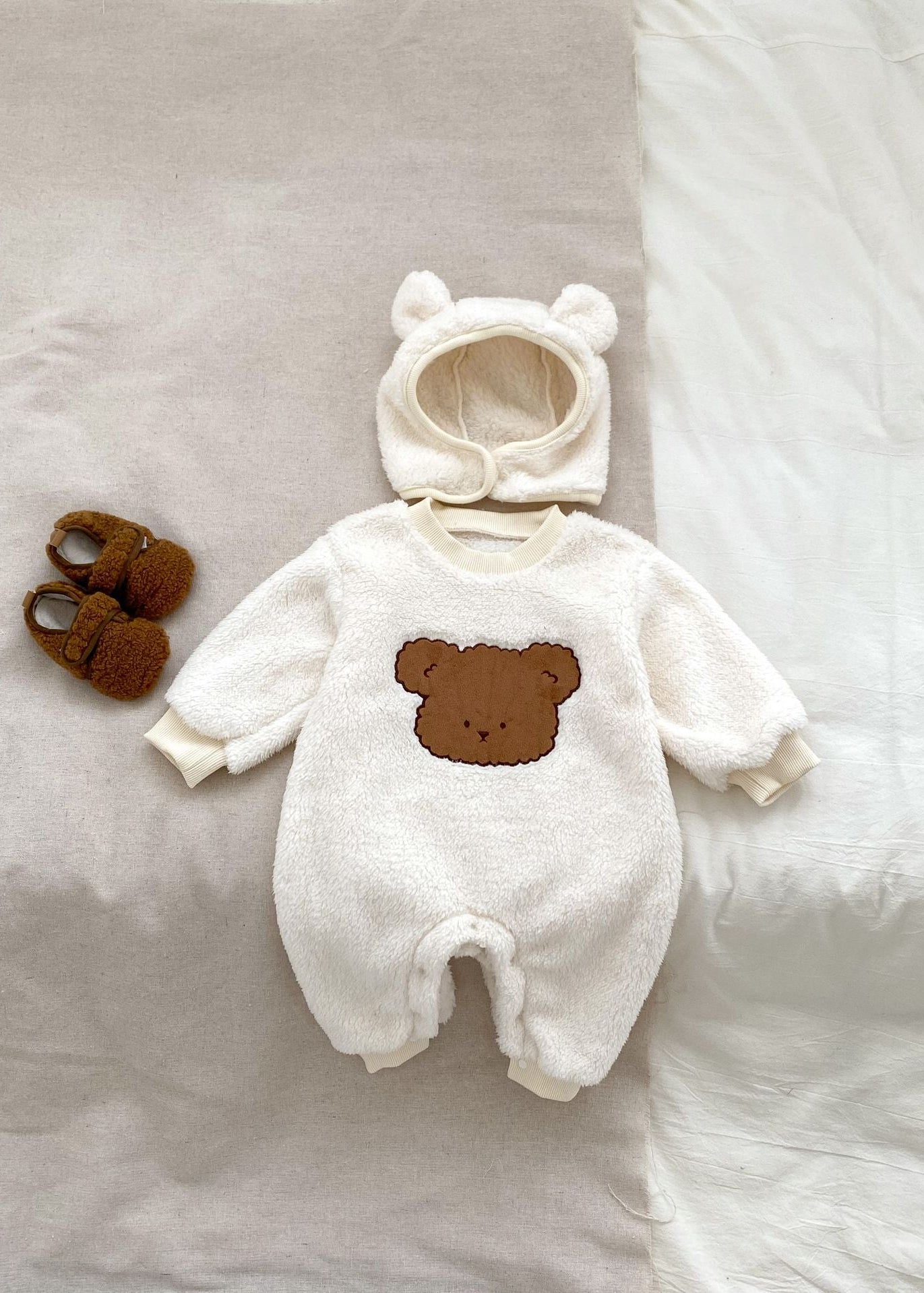 The Love Fur Bear Knitted Hooded Pramsuit