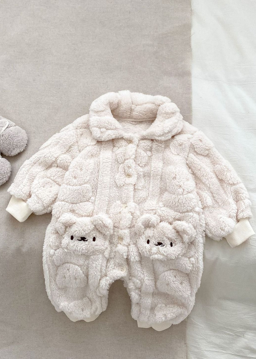 The Fur Bear Lining Fluffy Coat Romper