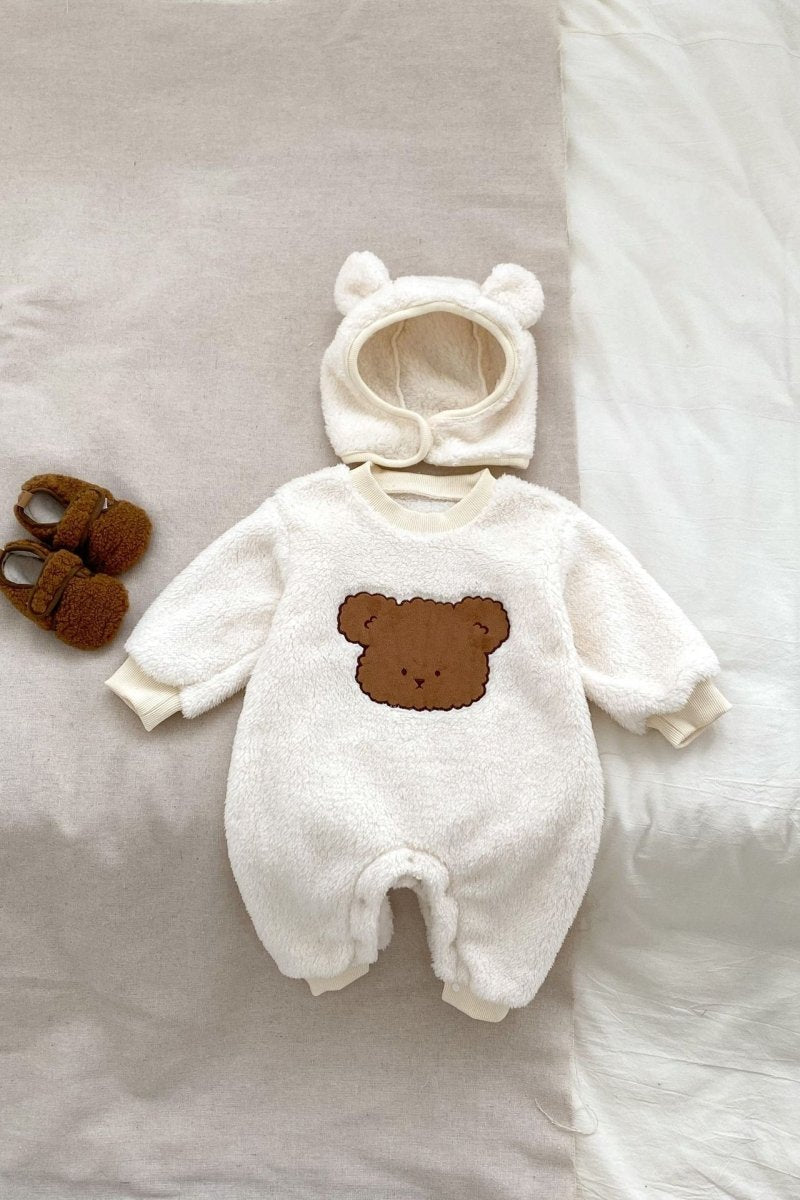 The Love Fur Bear Knitted Hooded Pramsuit - Cozy Crew Club