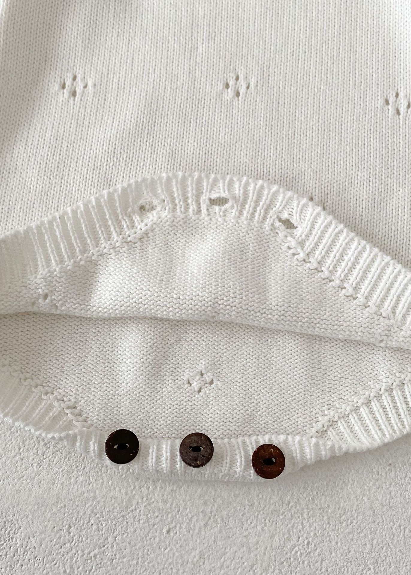 Stawberry Knit Bodysuit in White