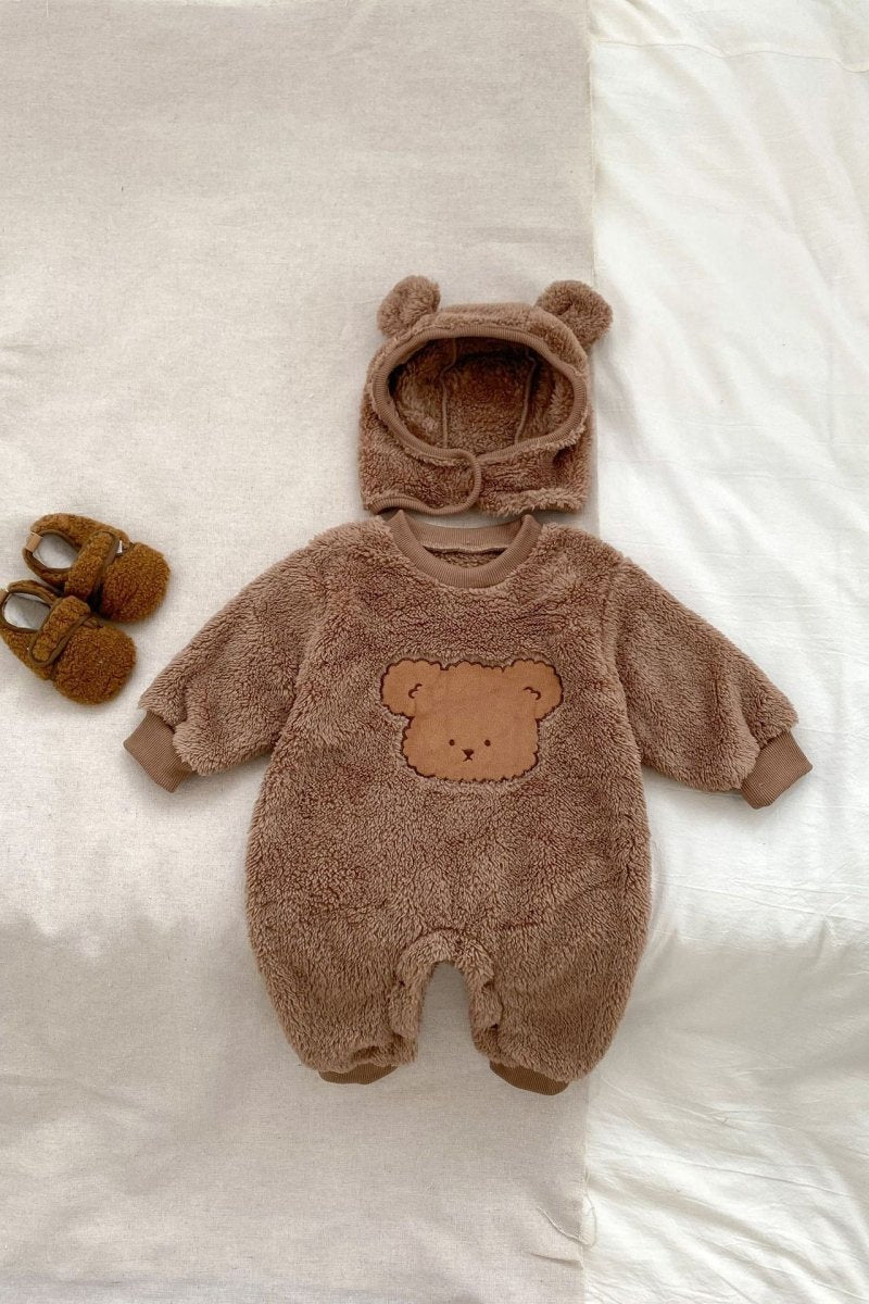 The Love Fur Bear Knitted Hooded Pramsuit - Cozy Crew Club