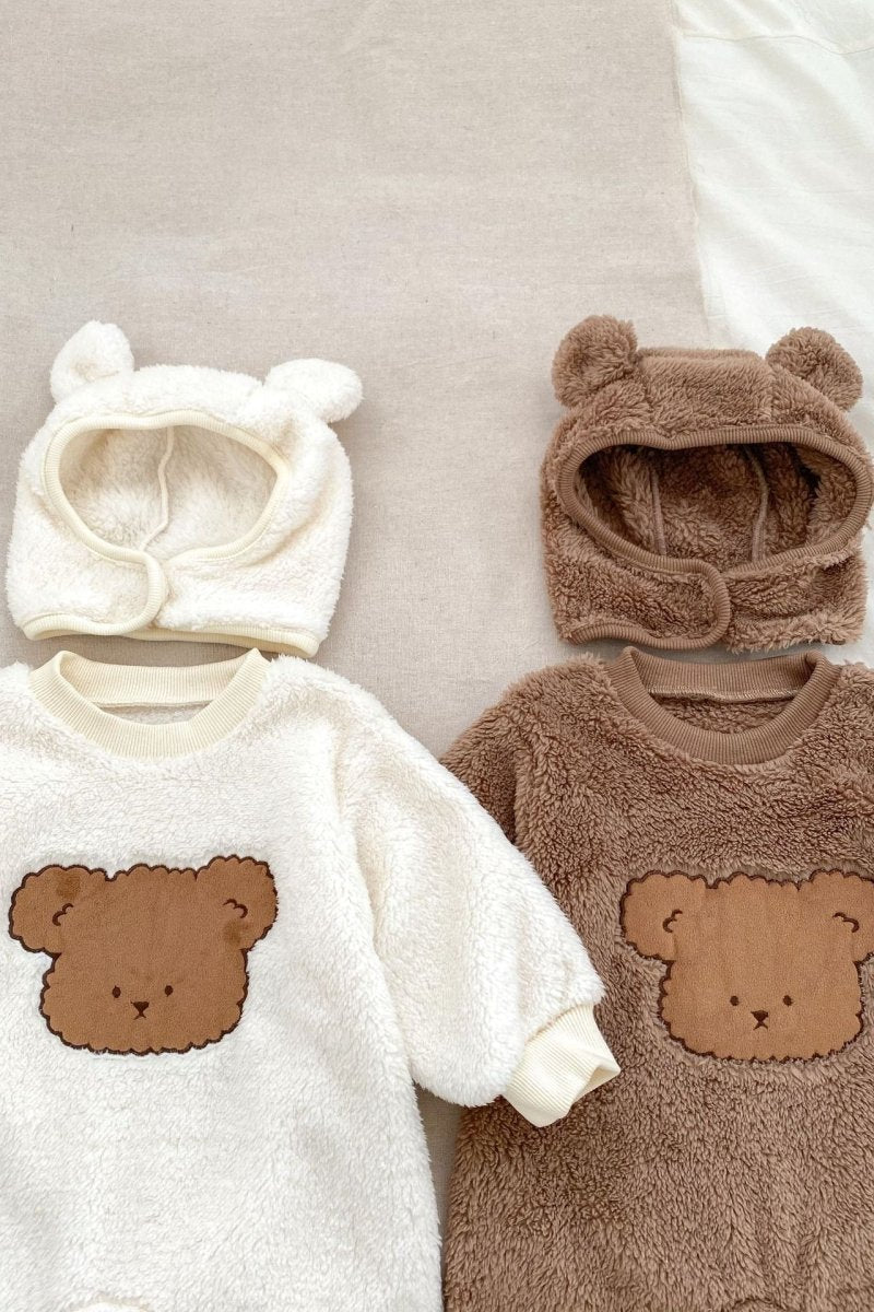 The Love Fur Bear Knitted Hooded Pramsuit - Cozy Crew Club
