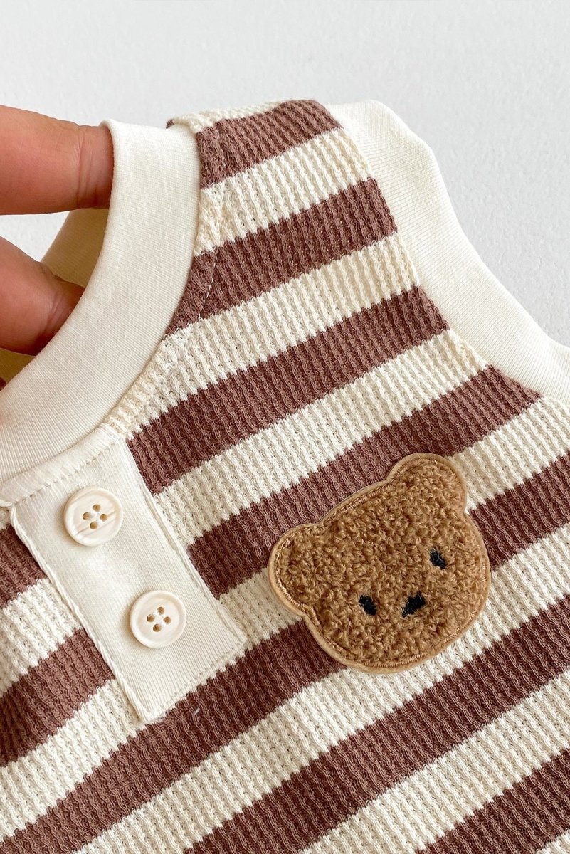 The Bear Beach Stripe Bodysuit - Cozy Crew Club
