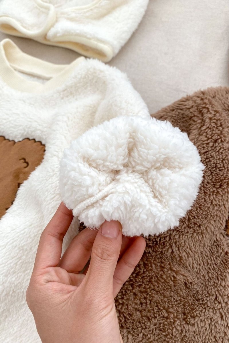 The Love Fur Bear Knitted Hooded Pramsuit - Cozy Crew Club