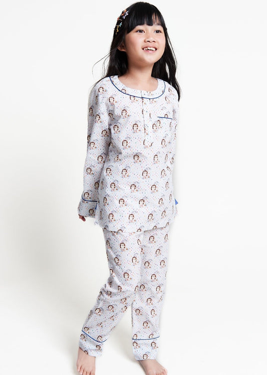 raindrops keep falling - organic cotton baby pyjama set - Kutti Lulu