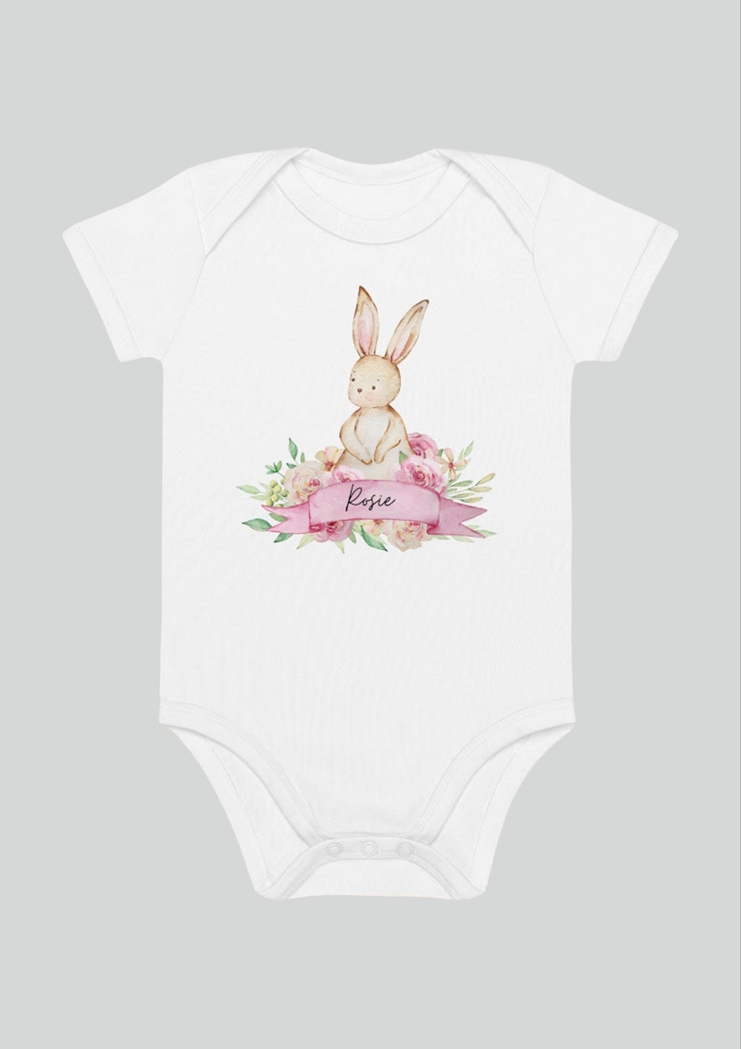 Easter Whimsical Bunny Personalised Name Bodysuit