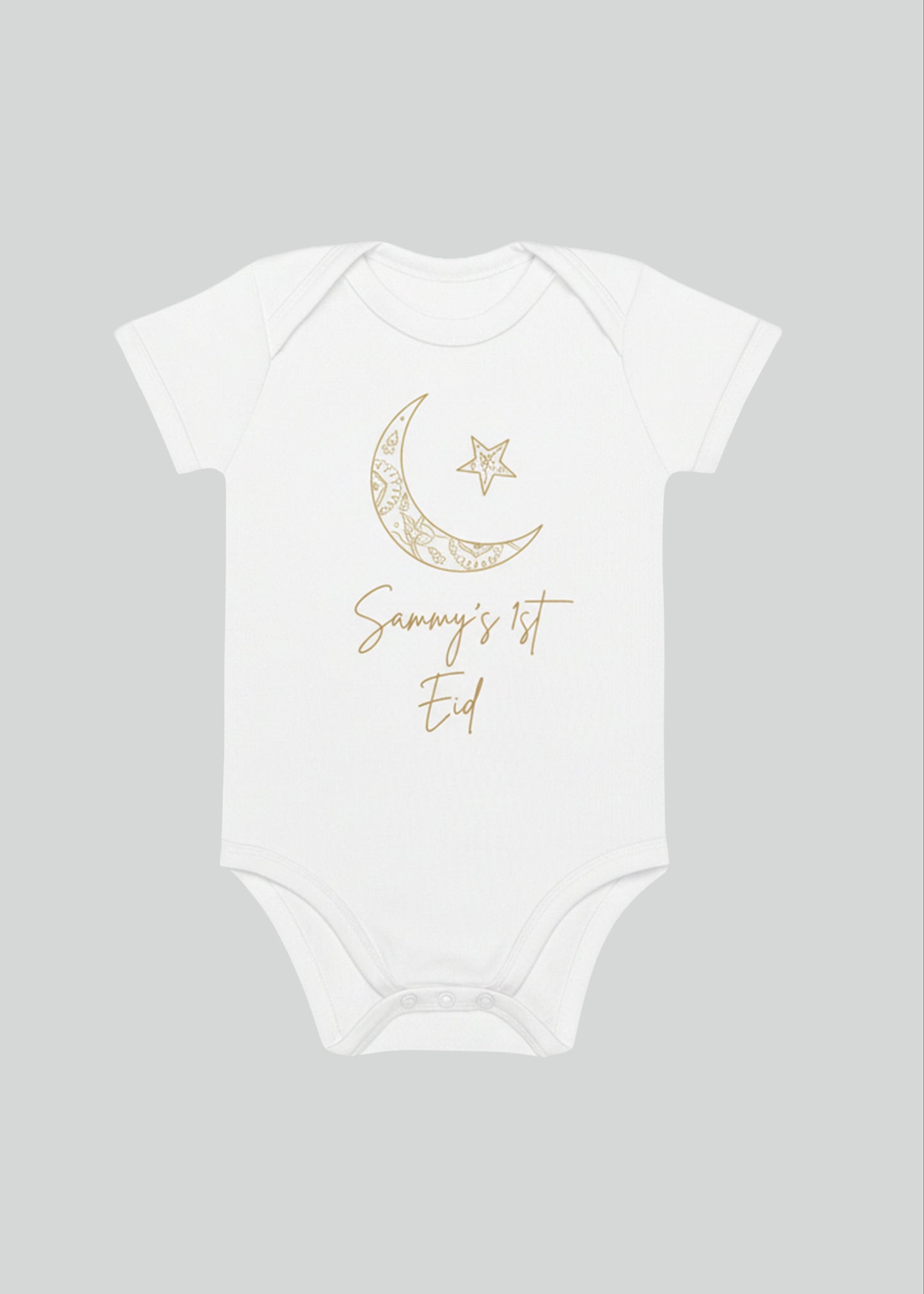 My 1st Eid Golden Outline Personalised Bodysuit in Yellow
