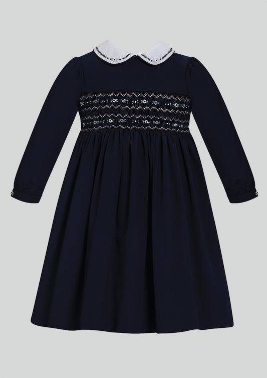 Sarah Louise Smocked Dress in Blue