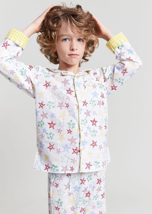 stars shining - organic cotton kids pyjama set - Kutti Lulu