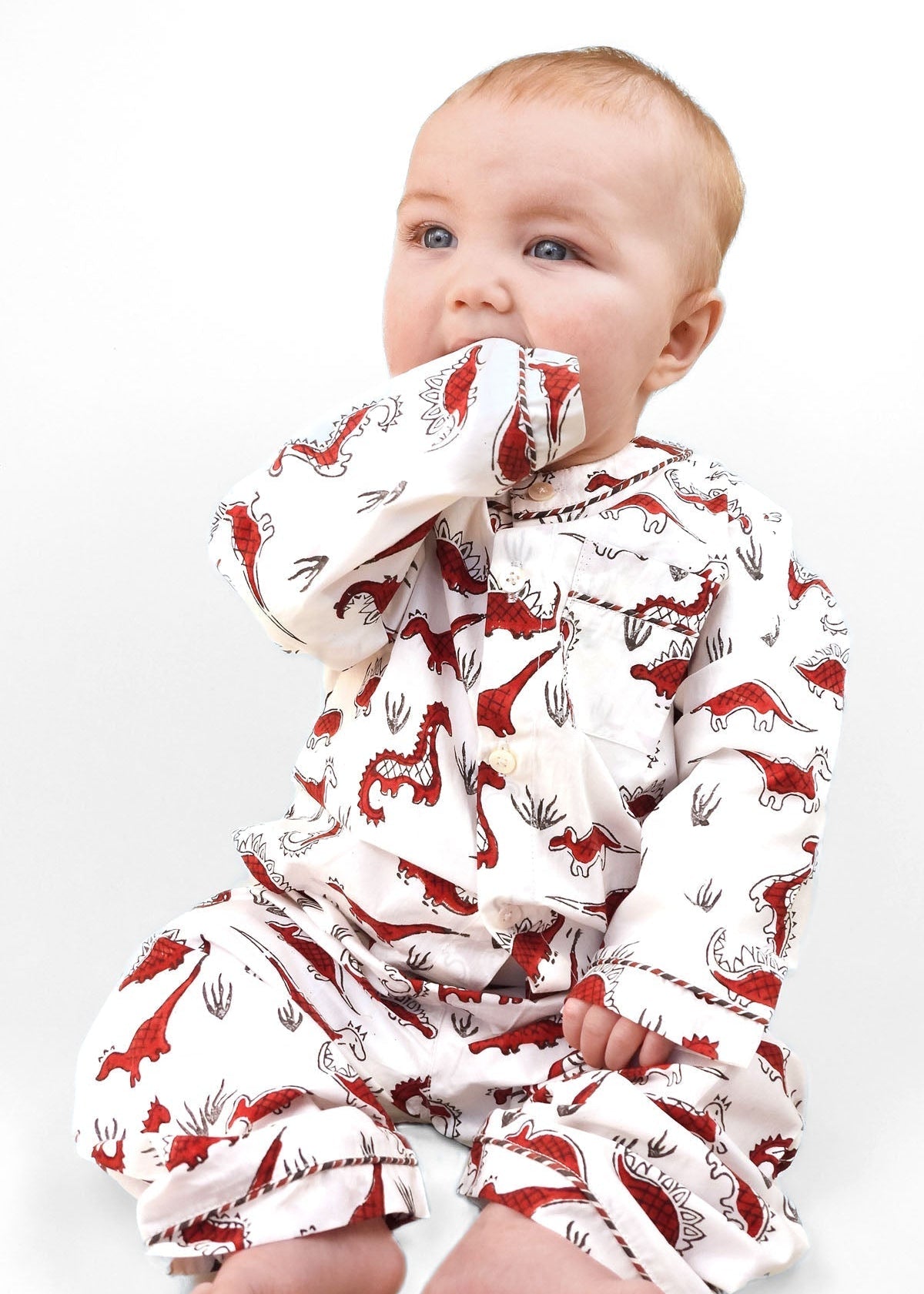 tag - a - saurus tales - organic cotton baby pyjama set - Kutti Lulu