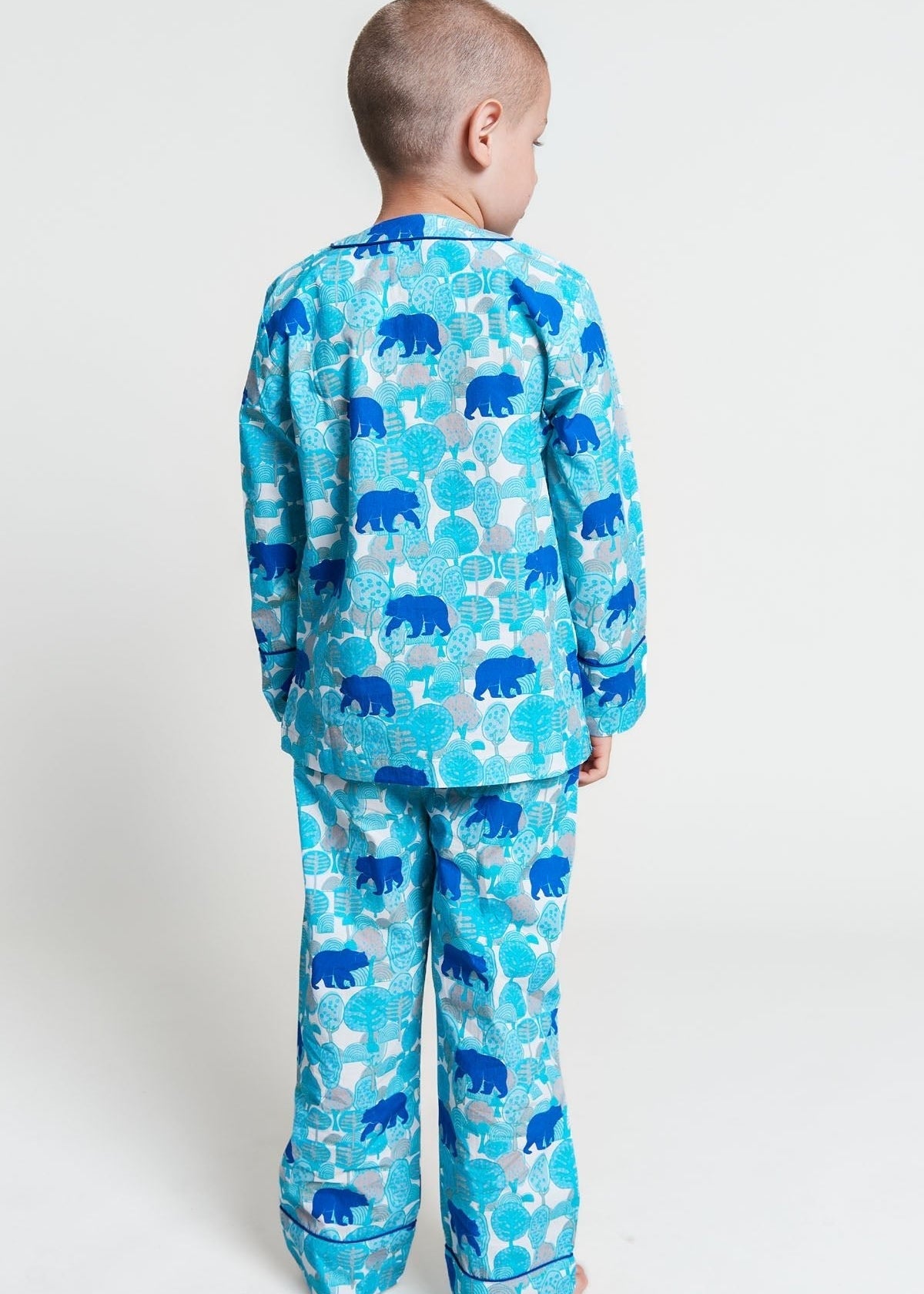the wandering bear - organic cotton kids pyjama set - Kutti Lulu