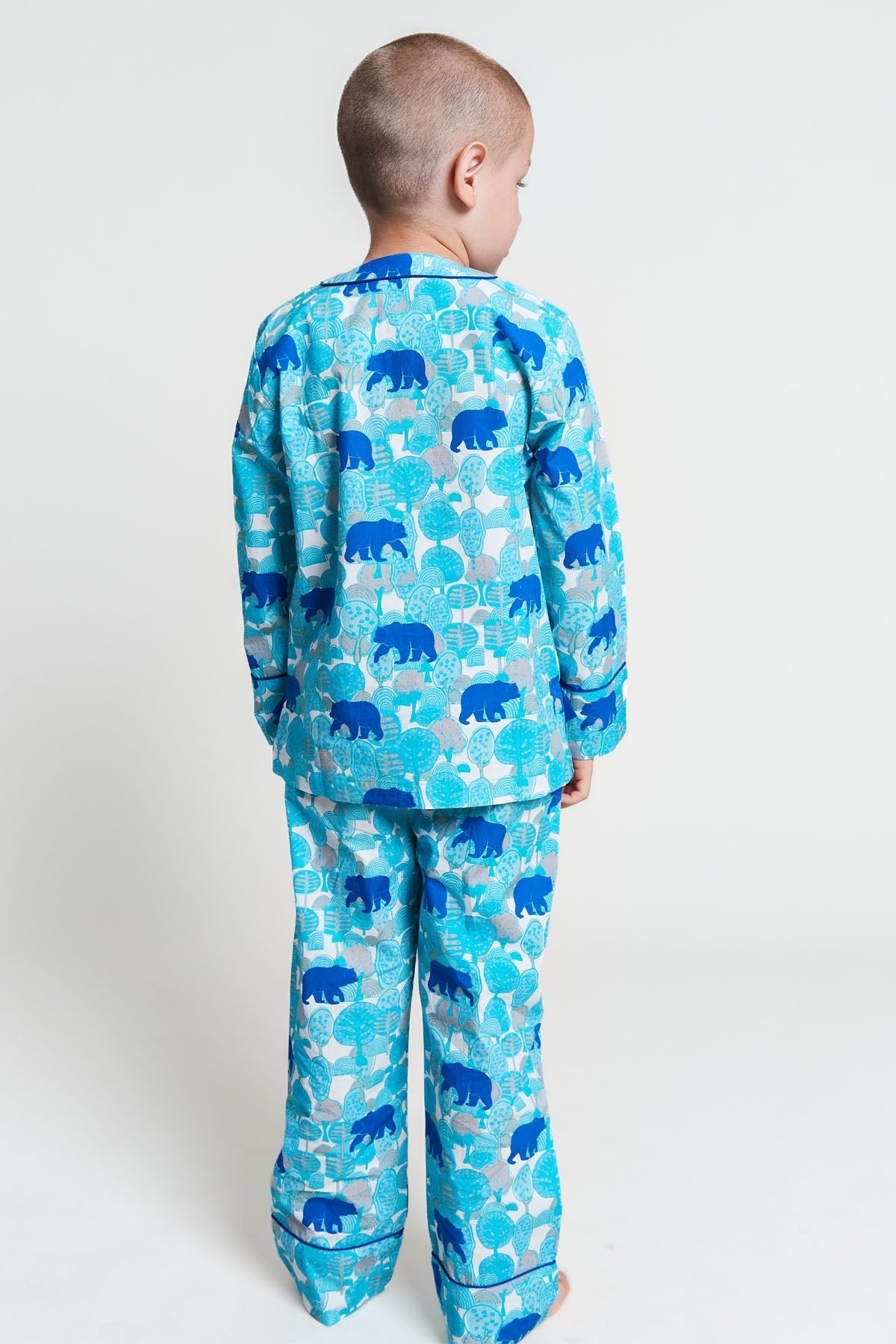 the wandering bear - organic cotton kids pyjama set - Kutti Lulu