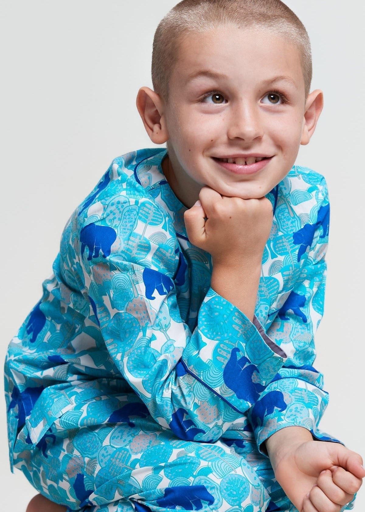 the wandering bear - organic cotton kids pyjama set - Kutti Lulu