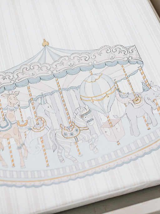 The Gilded Bird 'Carousel' Beige Stripe Wedge Mat - Rose & Albert