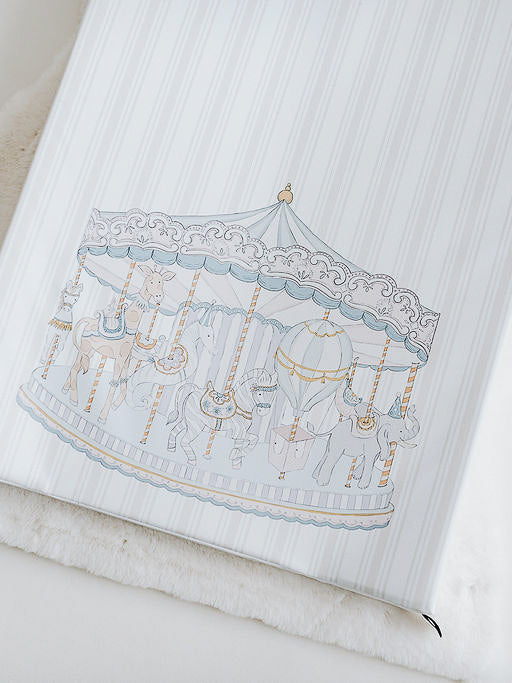 The Gilded Bird 'Carousel' Beige Stripe Wedge Mat - Rose & Albert