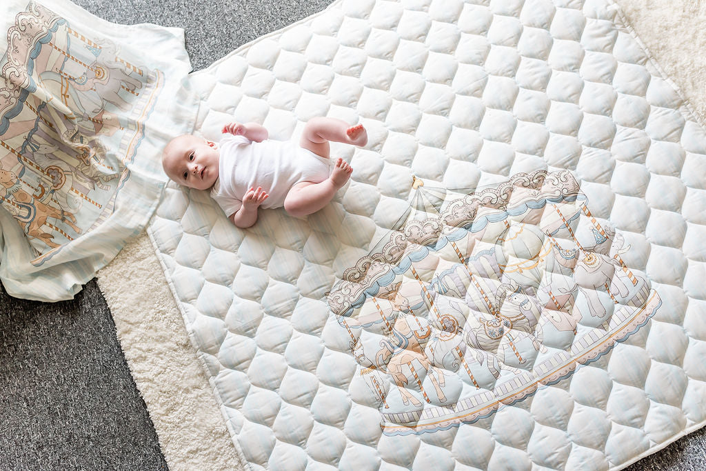 The Gilded Bird 'Carousel' Quilted Playmat - Rose & Albert