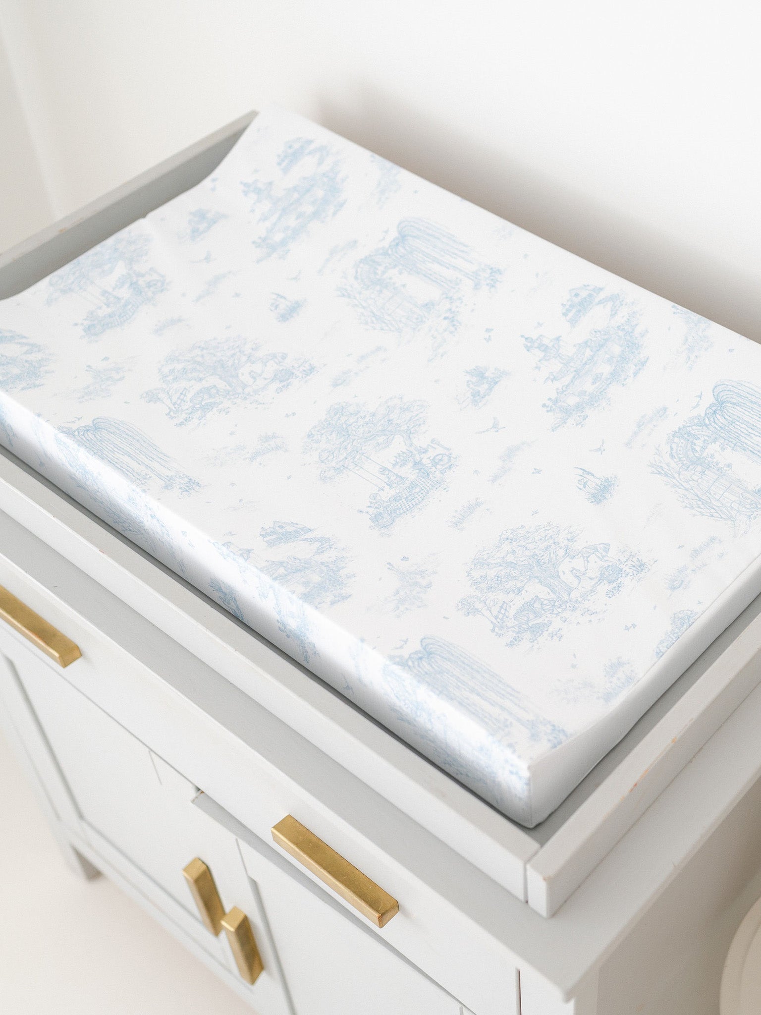 The Gilded Bird 'Spring Toile' Blue Wedge Mat - Rose & Albert