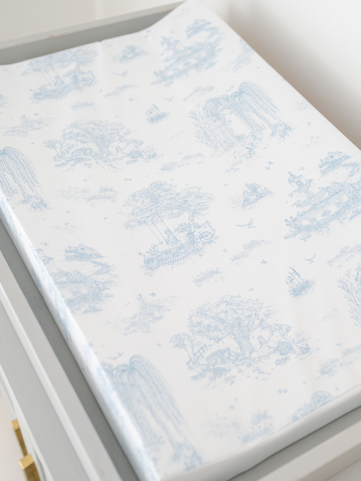 The Gilded Bird 'Spring Toile' Blue Wedge Mat - Rose & Albert