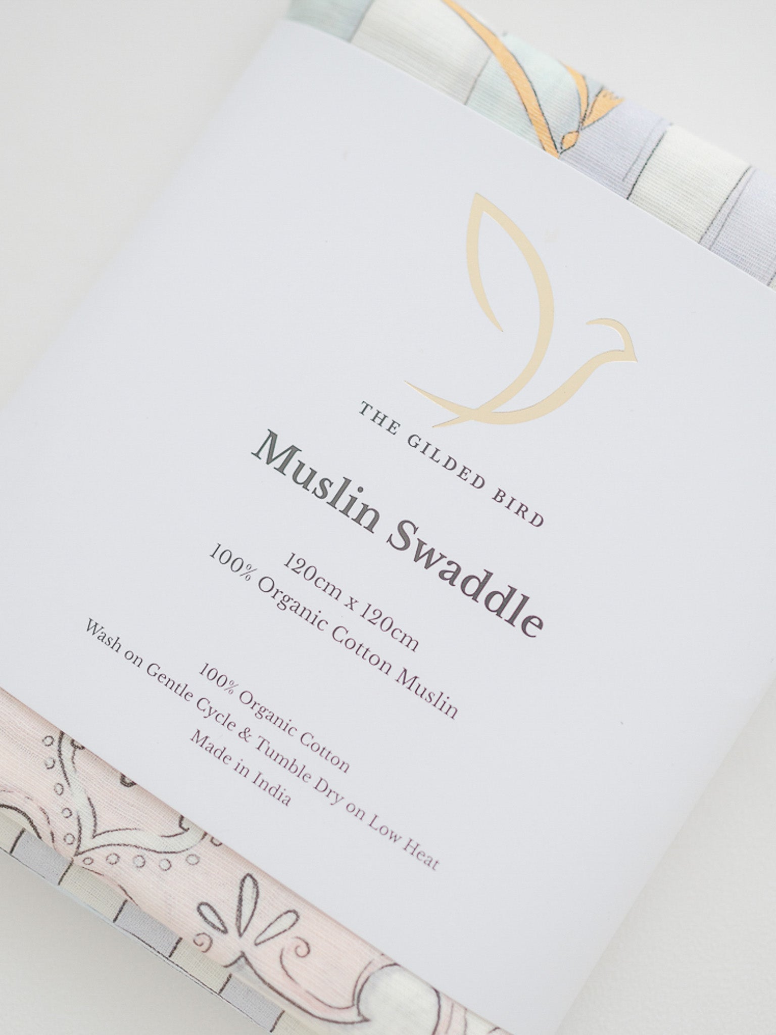 The Gilded Bird 'Carousel' XL Muslin Swaddle - Rose & Albert