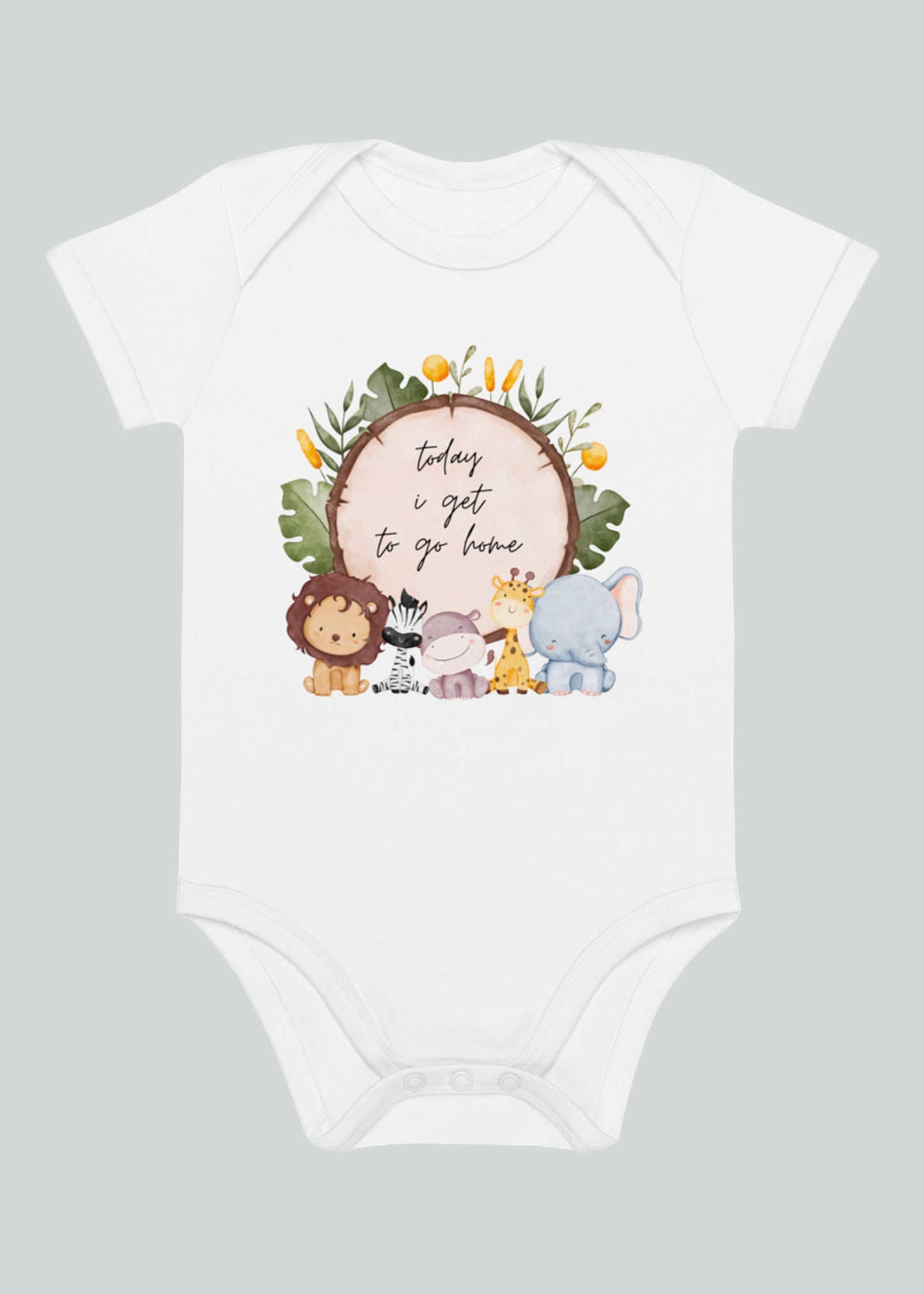 Today I Get to Go Home Safari Drum Bodysuit