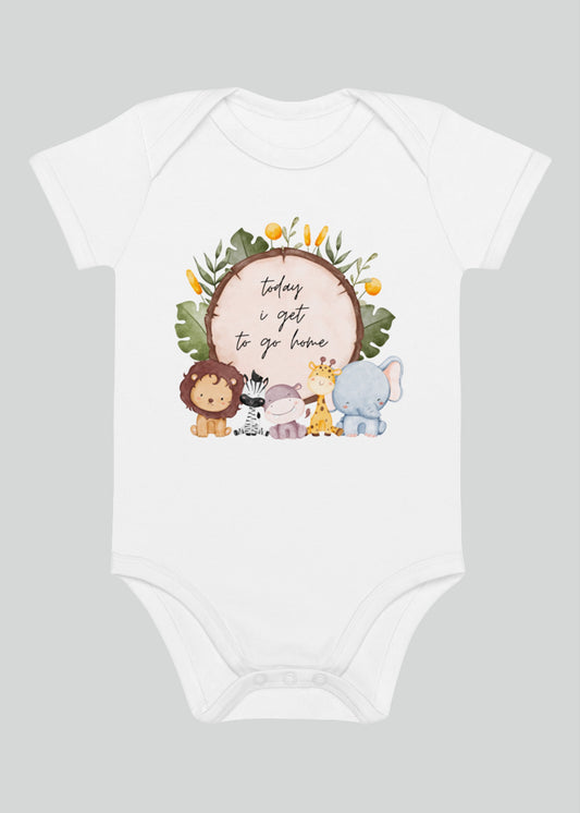 Today I Get to Go Home Safari Drum Bodysuit
