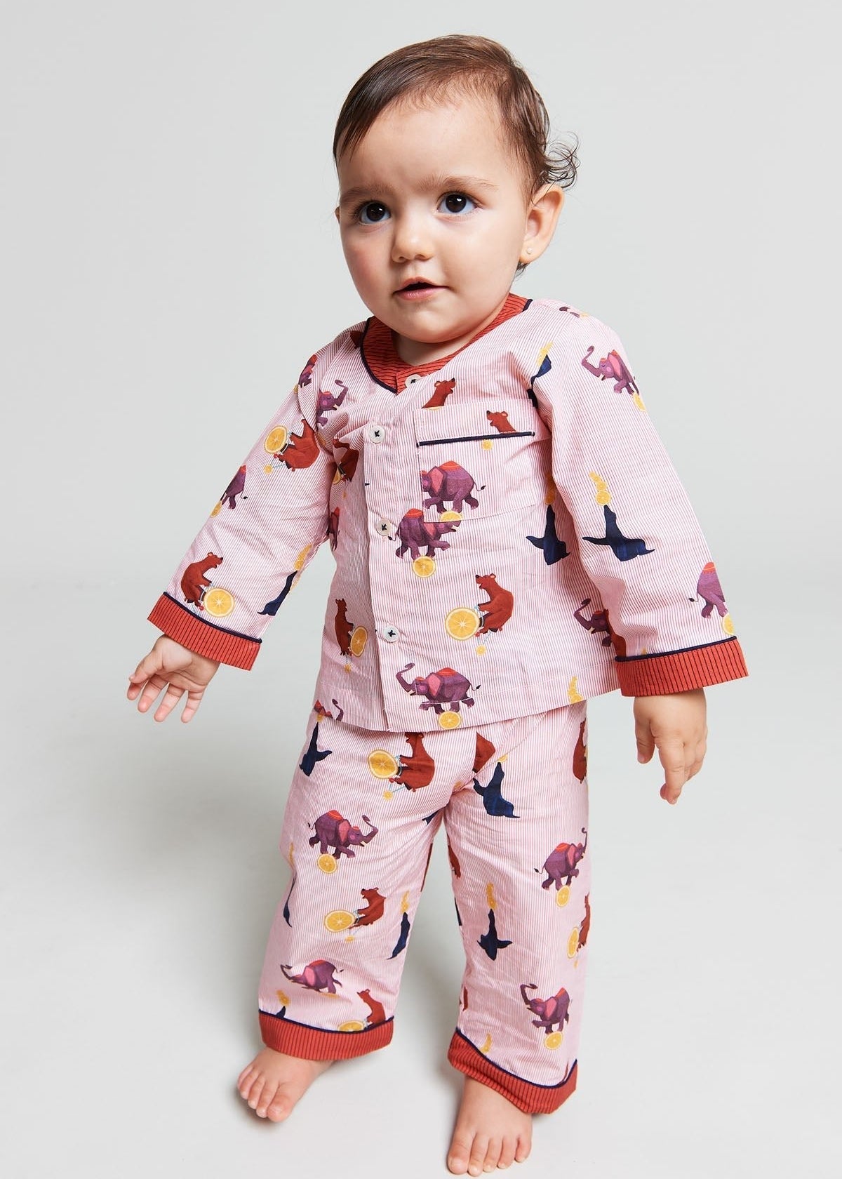 topsy turvy circus - organic cotton baby pyjama set - Kutti Lulu