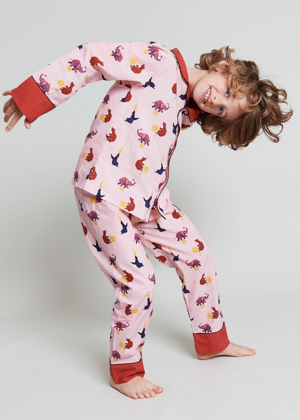 topsy turvy circus - organic cotton kids pyjama set - Kutti Lulu