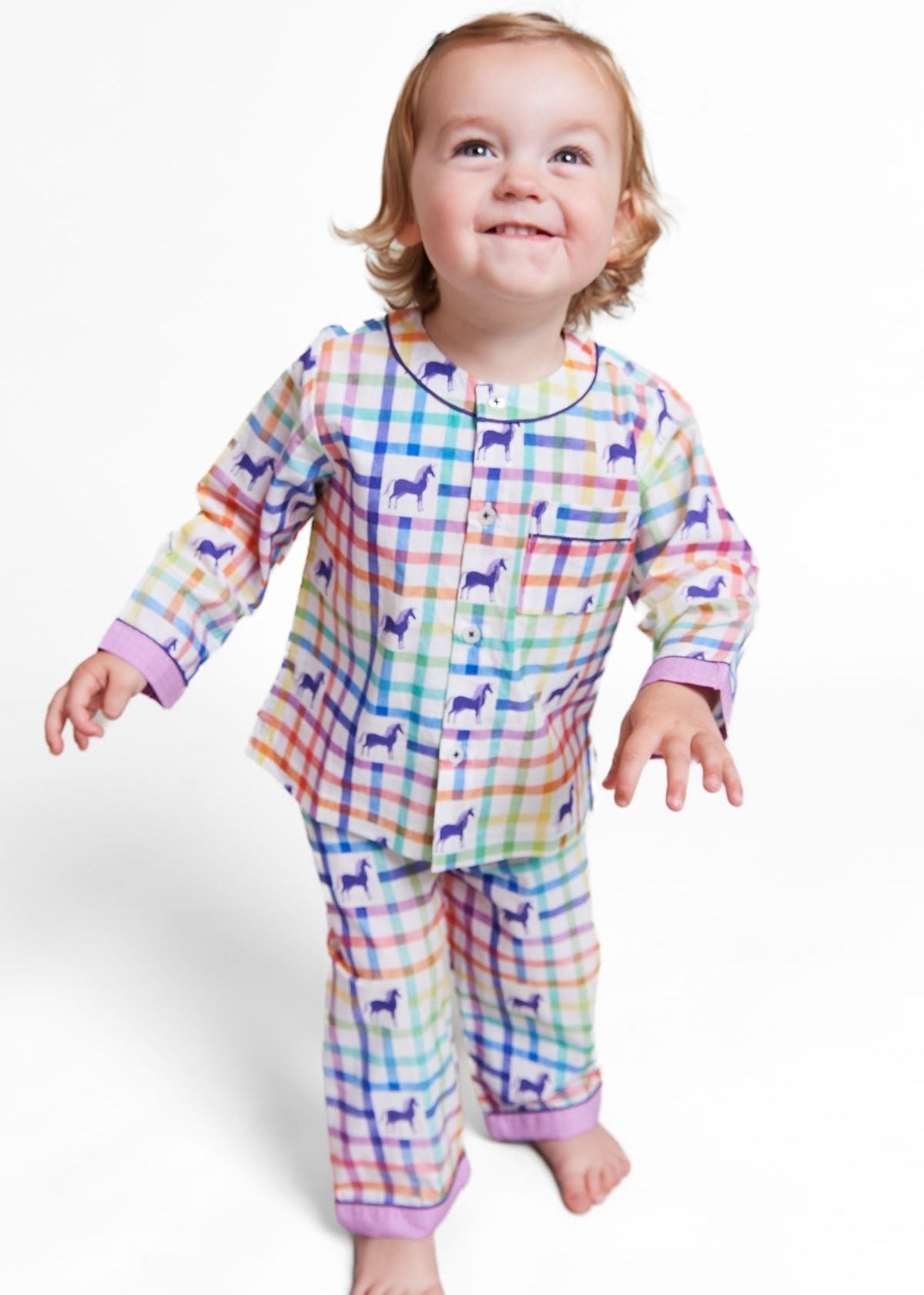 unicorn mosaic organic cotton baby pyjama set - Kutti Lulu