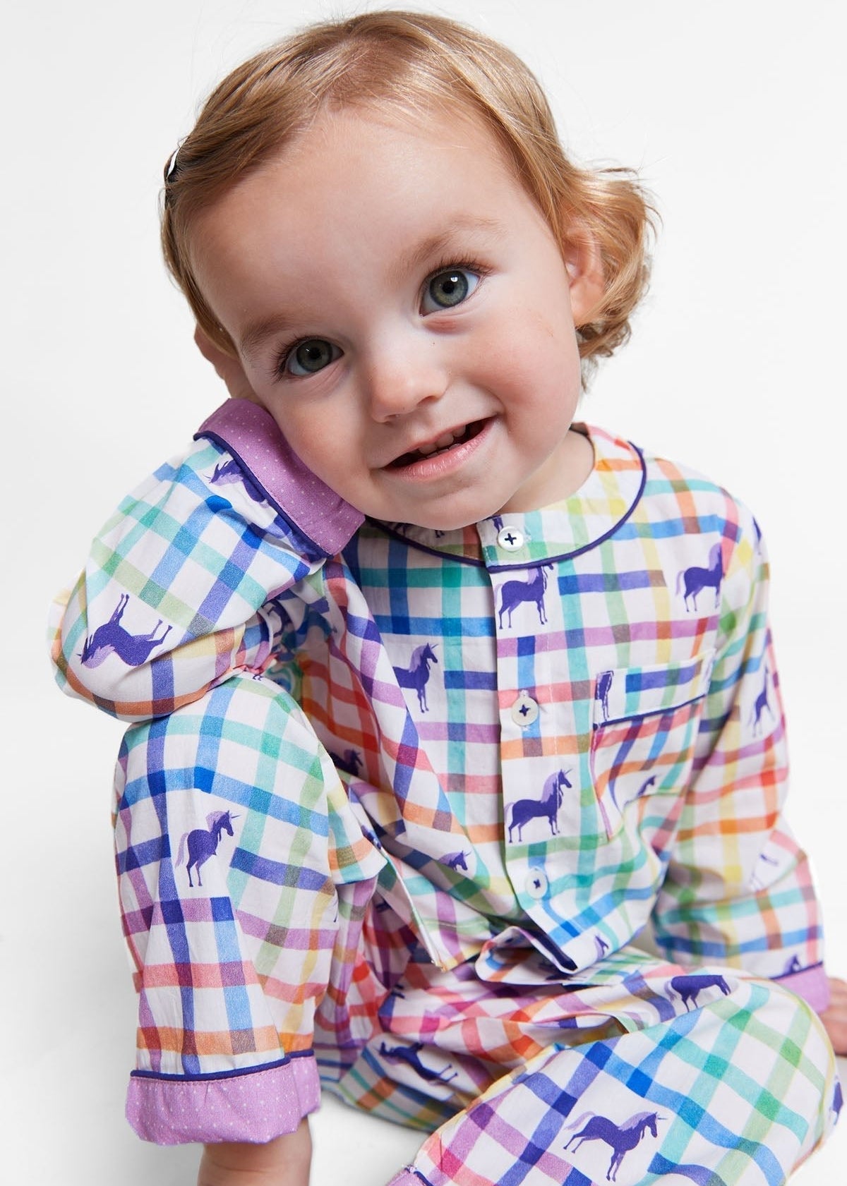 unicorn mosaic organic cotton baby pyjama set - Kutti Lulu