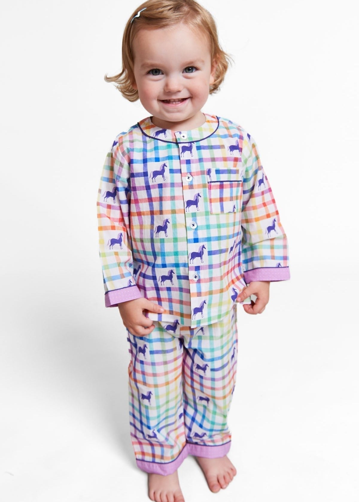 unicorn mosaic organic cotton baby pyjama set - Kutti Lulu