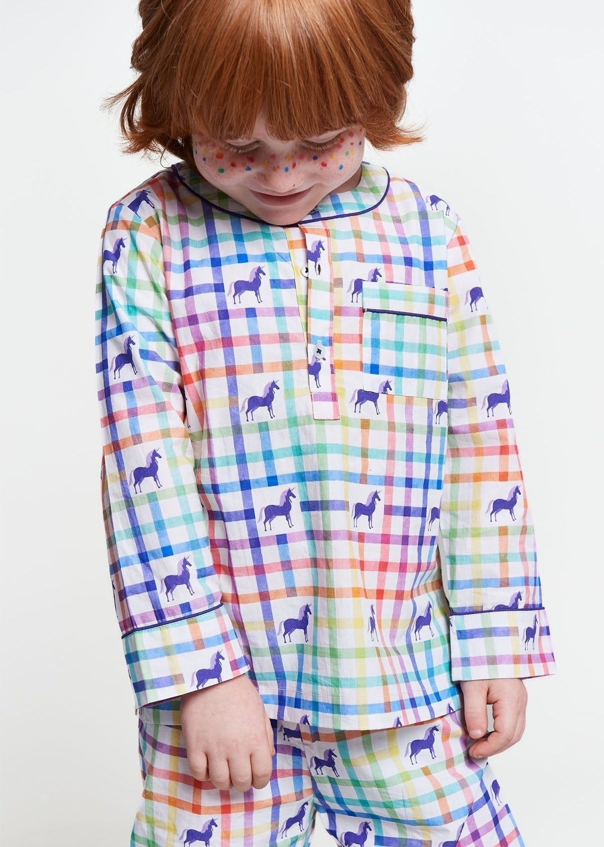 unicorn mosaic - organic cotton kids pyjama set - Kutti Lulu